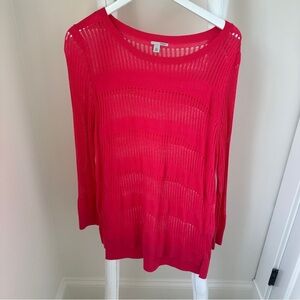 Halogen Watermelon Lightweight Knit Tunic Sweater